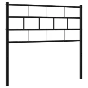 Tăblie de pat metalică, negru, 75 cm
