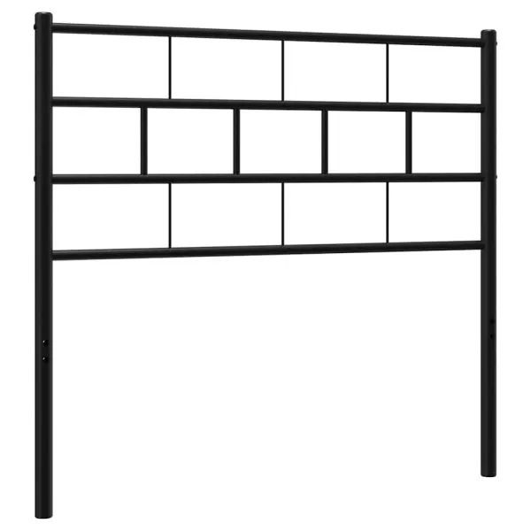 Tăblie de pat metalică, negru, 75 cm