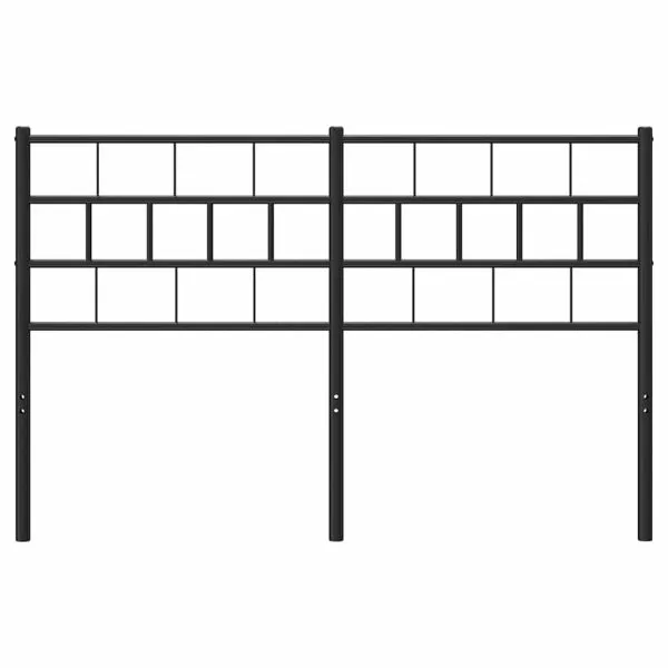 Tăblie de pat metalică, negru, 135 cm