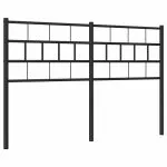 Tăblie de pat metalică, negru, 150 cm