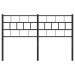 Tăblie de pat metalică, negru, 150 cm