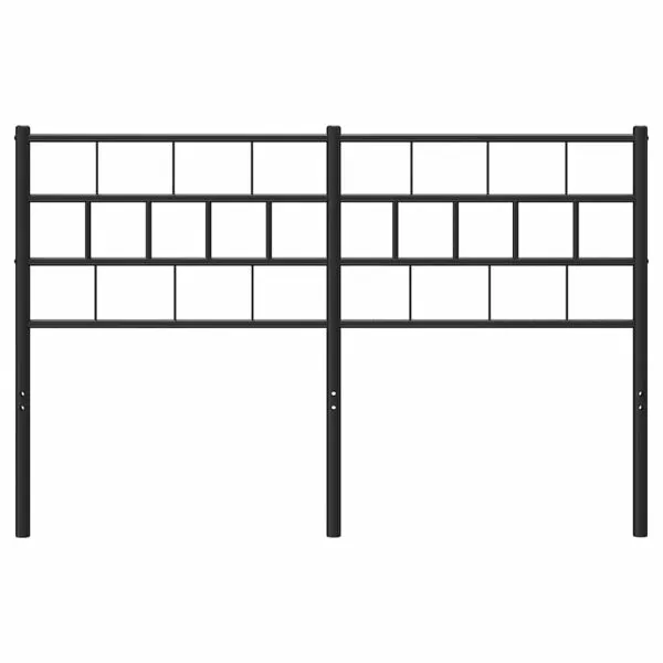 Tăblie de pat metalică, negru, 150 cm