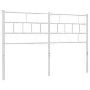 Tăblie de pat metalică, alb, 135 cm