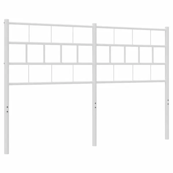 Tăblie de pat metalică, alb, 135 cm