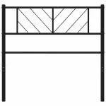 Tăblie de pat metalică, negru, 100 cm