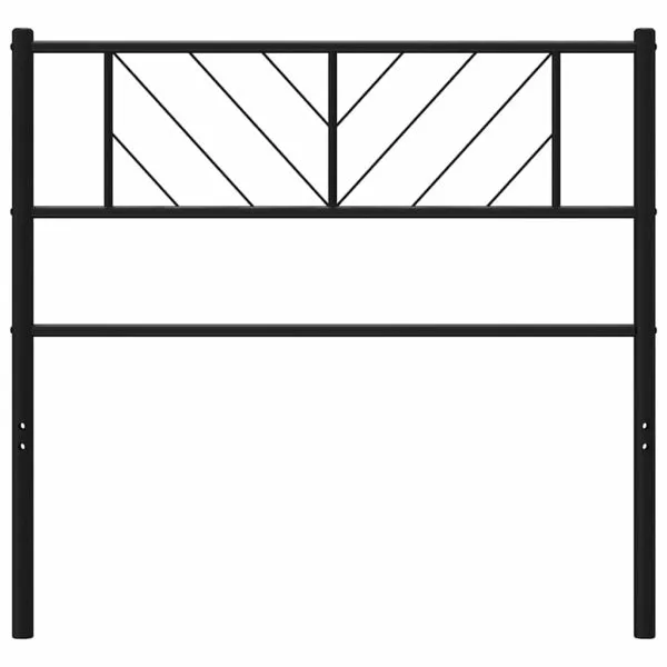 Tăblie de pat metalică, negru, 100 cm