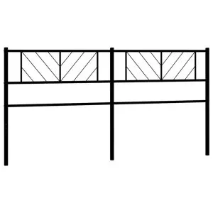 Tăblie de pat metalică, negru, 200 cm