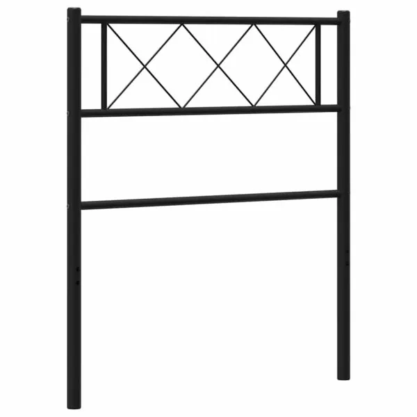 Tăblie de pat metalică, negru, 80 cm