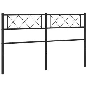 Tăblie de pat metalică, negru, 140 cm