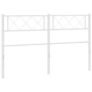Tăblie de pat metalică, alb, 140 cm