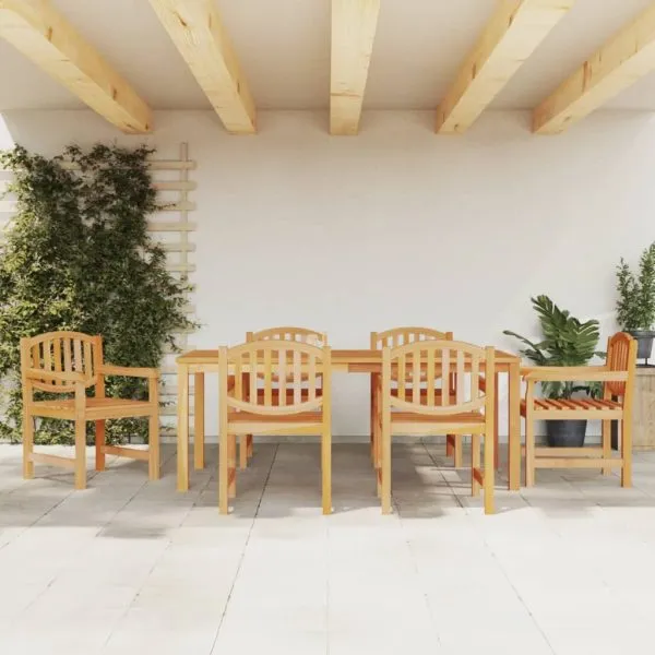 Set mobilier de grădină, 7 piese, lemn masiv de tec