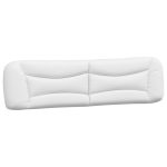 Pernă pentru tăblie pat, alb, 200 cm, piele artificială