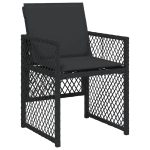 Set mobilier de grădină cu perne, 13 piese, negru, poliratan