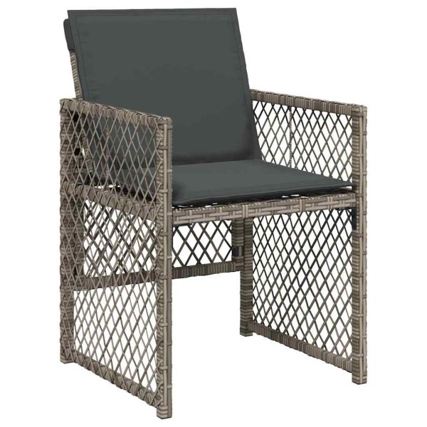 Set mobilier de grădină cu perne, 15 piese, gri, poliratan