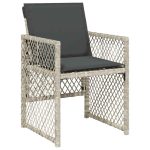Set mobilier de grădină cu perne 17 piese gri deschis poliratan