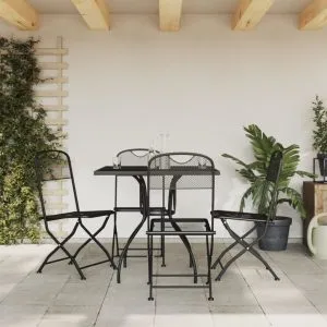Set de masă pentru grădină, 5 piese, plasă metalică antracit