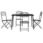 Set de masă pentru grădină, 5 piese, plasă metalică antracit