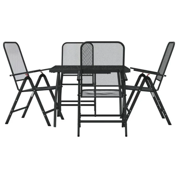 Set de masă pentru grădină, 5 piese, plasă metalică antracit