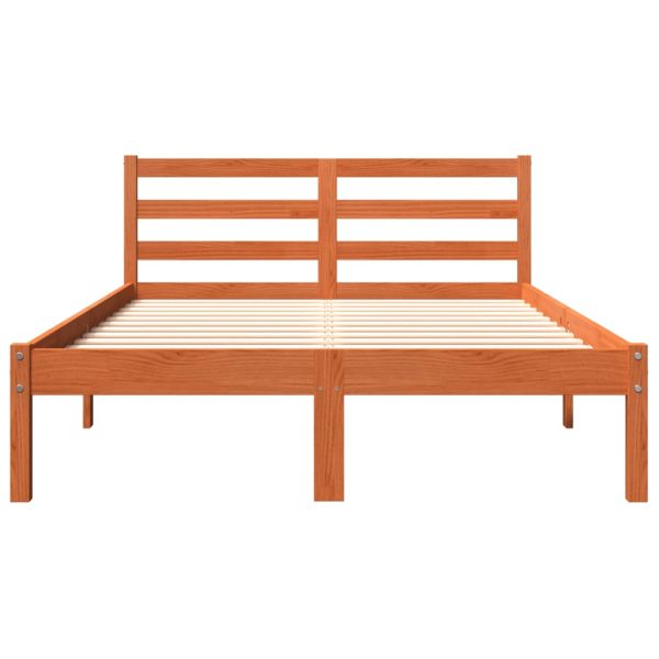 Cadru de pat fără saltea, maro ceruit 150×200 cm lemn masiv pin