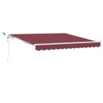 Copertina retractabilă automat cu LED, vișiniu, 300×250 cm