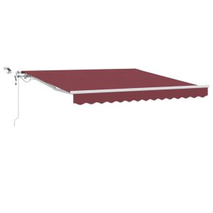 Copertina retractabilă automat cu LED, vișiniu, 300×250 cm