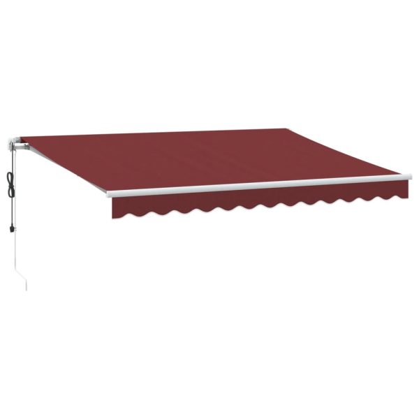 Copertina retractabilă automat cu LED, vișiniu, 350×250 cm