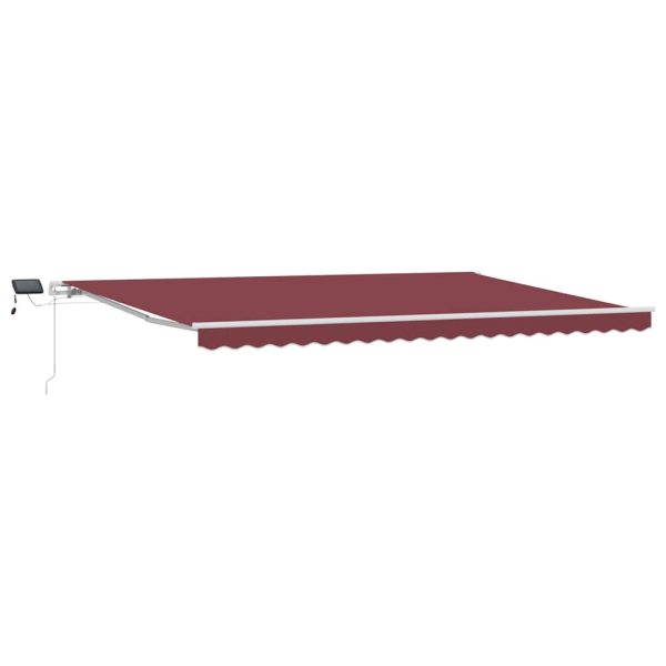 Copertina retractabilă manual cu LED, vișiniu, 500×300 cm