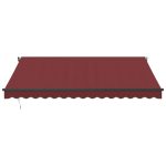 Copertina retractabilă manual cu LED-uri, vișiniu, 400×350 cm