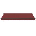 Copertina retractabilă manual cu LED-uri, vișiniu, 500×350 cm