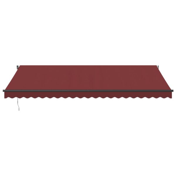 Copertina retractabilă manual cu LED-uri, vișiniu, 500×350 cm