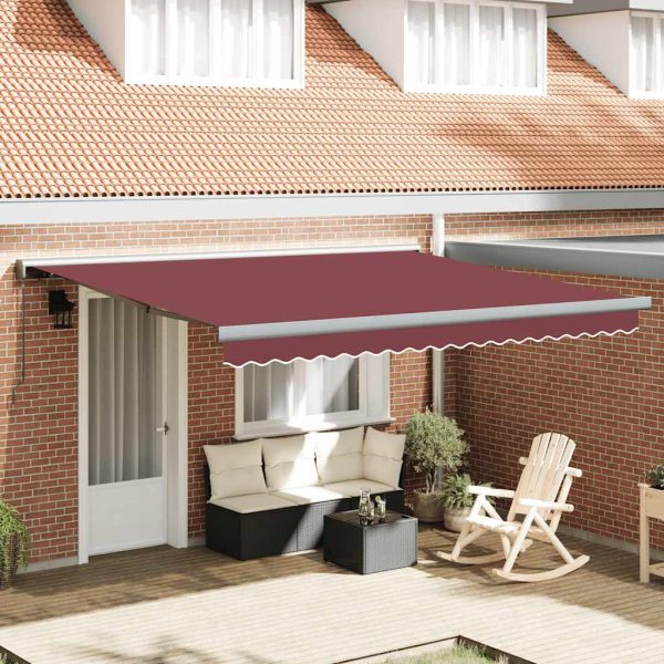 Copertina retractabilă manual, vișiniu, 400×300 cm