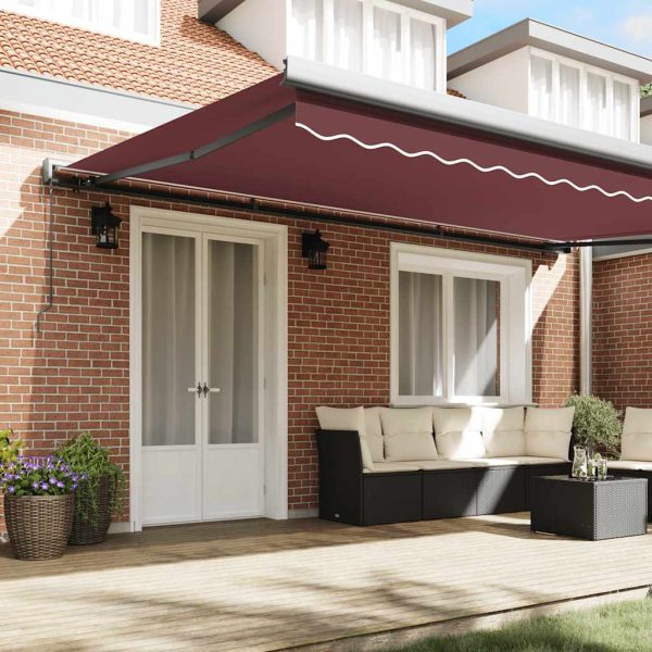 Copertina retractabilă manual, vișiniu, 500×300 cm