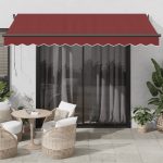 Copertina retractabilă manual, vișiniu, 350×250 cm