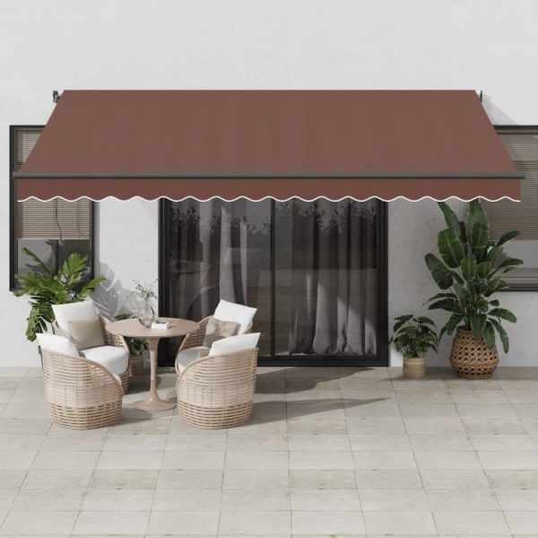 Copertina retractabilă manual, maro, 450×350 cm