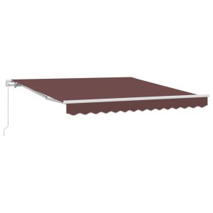 Copertină retractabilă manual, maro, 300×250 cm