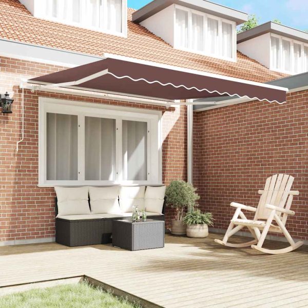 Copertină retractabilă manual, maro, 300×250 cm