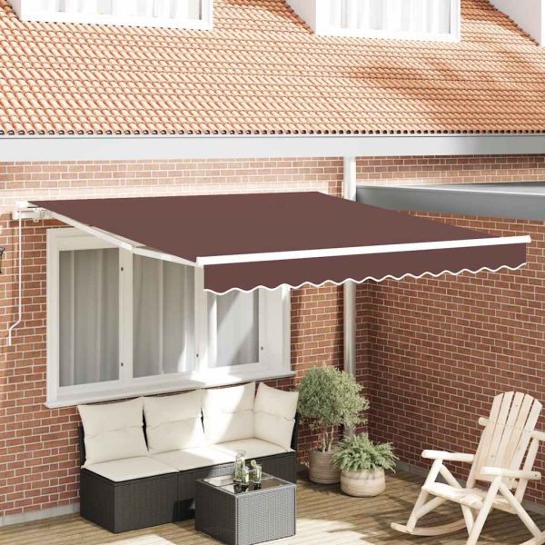 Copertină retractabilă manual, maro, 300×250 cm