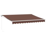 Copertină retractabilă manual, maro, 350×250 cm