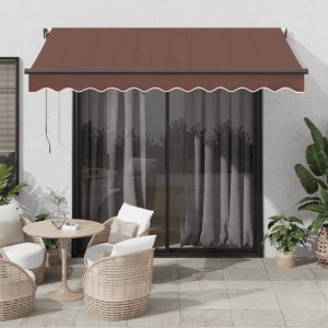 Copertină retractabilă manual cu LED