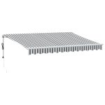 Copertină retractabilă automat cu LED, antracit/alb, 350×250 cm