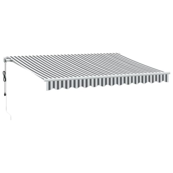 Copertină retractabilă automat cu LED, antracit/alb, 350×250 cm