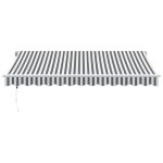 Copertină retractabilă automat cu LED, antracit/alb, 350×250 cm