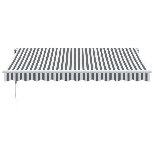 Copertină retractabilă automat cu LED, antracit/alb, 350×250 cm