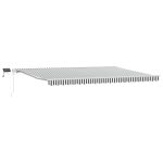 Copertină retractabilă manual cu LED, antracit/alb, 500×300 cm