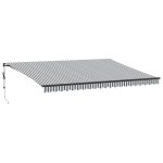 Copertină retractabilă automat, antracit/alb, 500×350 cm