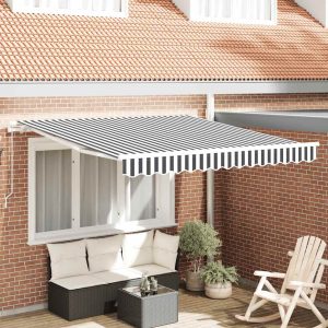 Copertină retractabilă manual, antracit/alb, 300×250 cm