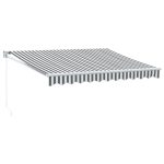 Copertină retractabilă antracit/alb, 3×2,5 m, textil/aluminiu