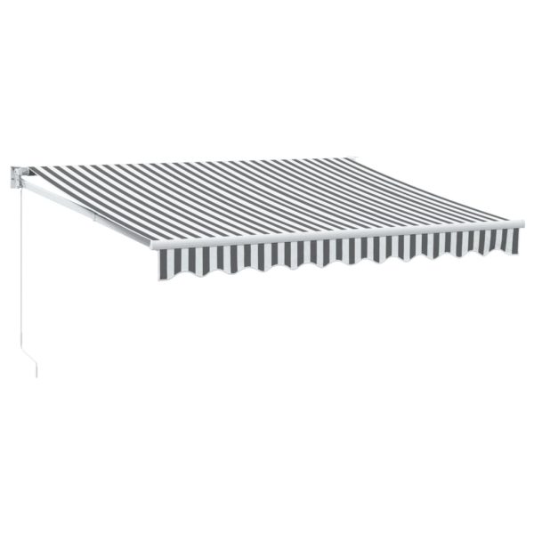 Copertină retractabilă antracit/alb, 3×2,5 m, textil/aluminiu