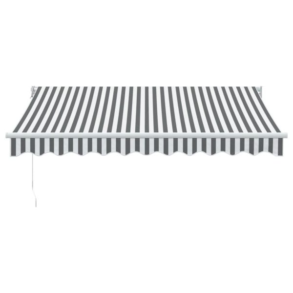 Copertină retractabilă antracit/alb, 3×2,5 m, textil/aluminiu