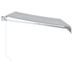 Copertină retractabilă antracit/alb, 3×2,5 m, textil/aluminiu